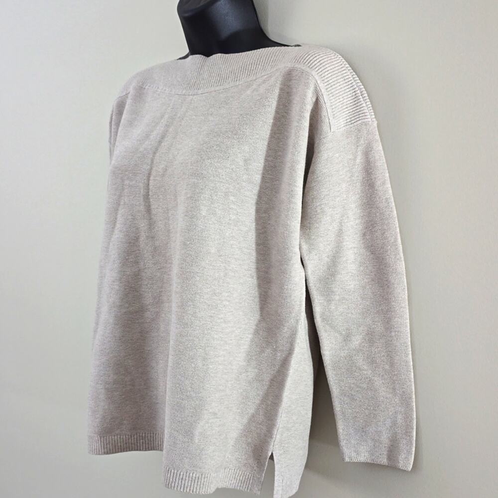 J. Jill Women's Neutral Minimalist Tunic Top XSP Boxy Cozy